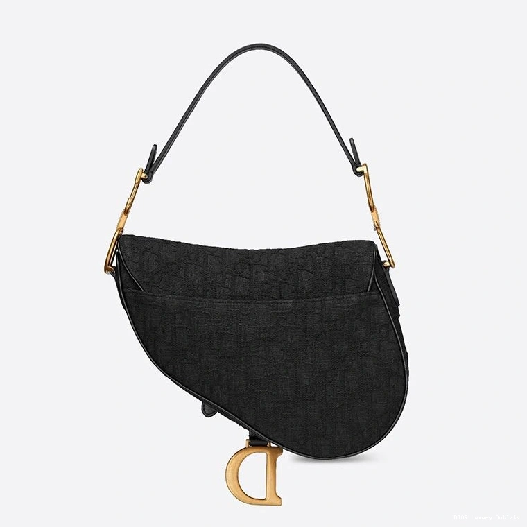 Cheap Saddle Oblique Canvas Motif Bag Dior Black 0808 Luxury